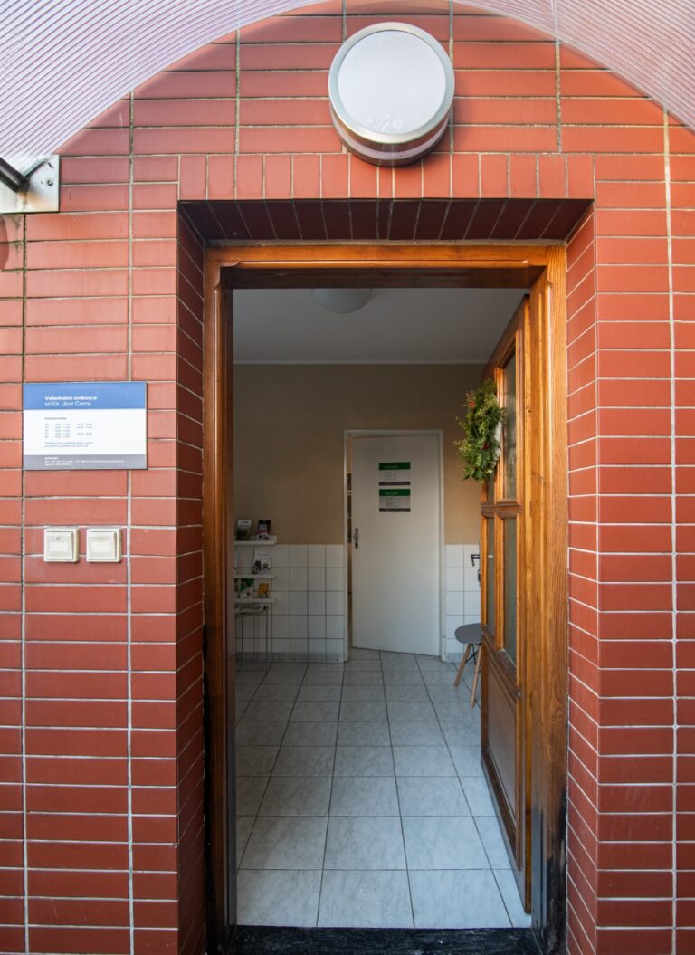 Vstup do veterinární ordinace